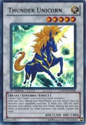 Thunder Unicorn - DREV-EN040 - Ultra Rare 1st Edition
Duelist Revolution 1st Edition Singles