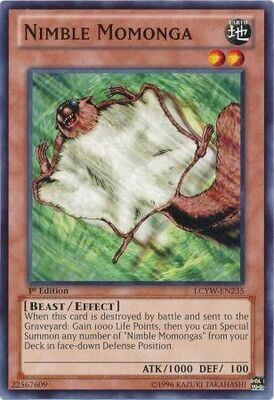 Nimble Momonga - LCYW-EN235 - Common 1st Edition
Legendary Collection 3: Yugi&#39;s World 1st Edition Singles
