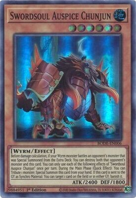 Swordsoul Auspice Chunjun - BODE-EN006 - Super Rare 1st Edition Burst of Destiny 1st Edition Singles *Espanol*
