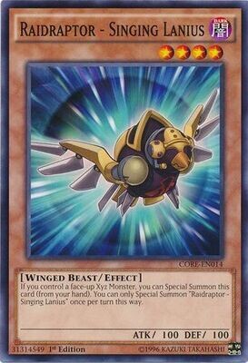 Raidraptor - Singing Lanius - CORE-EN014 - Common 1st Edition
Clash of Rebellions 1st Edition Singles *Espanol*