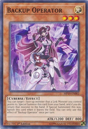 Backup Operator - MP19-EN002 - Common 1st Edition Yu-Gi-Oh! 2019 Mega-Tins: Gold Sarcophagus Tin Mega Pack Singles