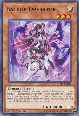 Backup Operator - MP19-EN002 - Common 1st Edition Yu-Gi-Oh! 2019 Mega-Tins: Gold Sarcophagus Tin Mega Pack Singles *Espanol*