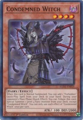 Condemned Witch - EGO1-EN019 - Common 1st Edition Egyptian God Deck: Obelisk the Tormentor 1st Edition Singles