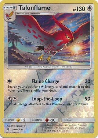 Talonflame - 111/145 - Rare Reverse Holo
Sun &amp; Moon: Guardians Rising Reverse Holo Singles