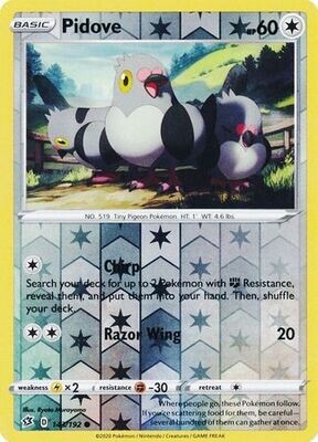 Pidove - 143/192 - Common Reverse Holo Sword &amp; Shield: Rebel Clash Reverse Holo Singles
