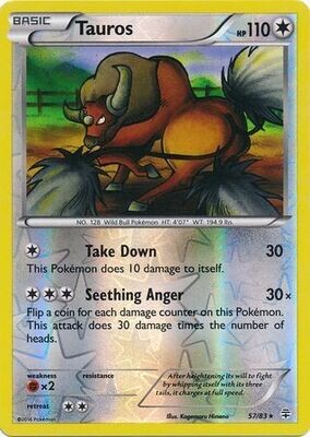 Tauros - 57/83 - Rare Reverse Holo
Generations Reverse Holo Singles