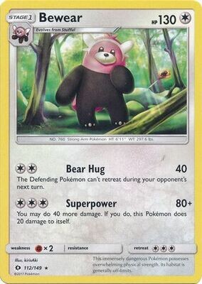Bewear - 112/149 - Rare
Sun &amp; Moon (Base Set) Singles