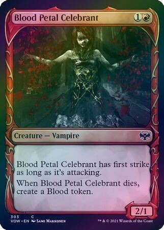 Blood Petal Celebrant 303 - Showcase Fang Frame - Foil Innistrad: Crimson Vow Collector Booster Foil Singles
