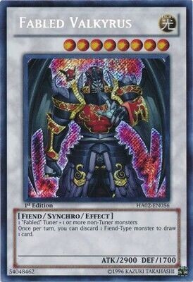 Fabled Valkyrus - HA02-EN056 - Secret Rare 1st Edition
Hidden Arsenal 2 [HA02] 1st Edition Singles