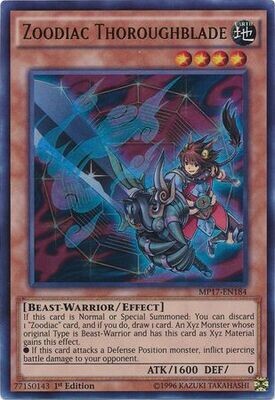 Zoodiac Thoroughblade - MP17-EN184 - Ultra Rare 1st Edition 2017 Mega-Tins 1st Edition Singles