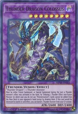 SJ Thunder Dragon Colossus - MP19-EN183 - Ultra Rare 1st Edition
Yu-Gi-Oh! 2019 Mega-Tins: Gold Sarcophagus Tin Mega Pack Singles (Espanol)