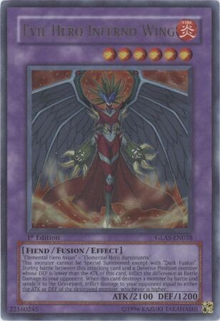 Evil Hero Inferno Wing - GLAS-EN038 - Ultra Rare 1st Edition
Gladiator's Assault [GLAS] 1st Edition Singles
