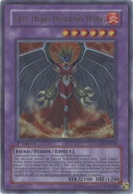 Evil Hero Inferno Wing - GLAS-EN038 - Ultra Rare 1st Edition
Gladiator&#39;s Assault [GLAS] 1st Edition Singles