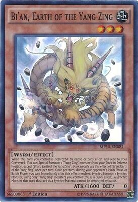 SH Bi&#39;an, Earth of the Yang Zing - MP15-EN084 - Super Rare 1st Edition Yu-Gi-Oh! 2015 Mega-Tins [MP15]