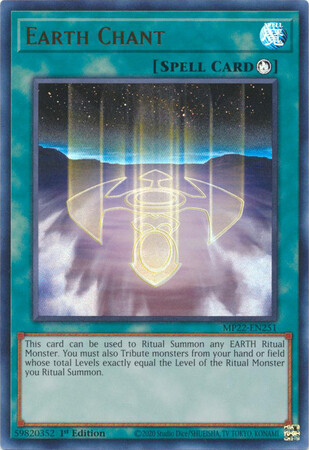 Earth Chant - MP22-EN251 - Ultra Rare 1st Edition 2022 Mega-Tin: Pharaoh&#39;s Gods 1st Edition Singles *Espanol*