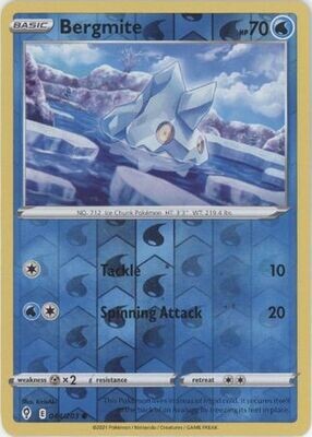 Bergmite - 044/203 - Common Reverse Holo
Sword &amp; Shield: Evolving Skies Reverse Holo Singles