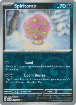 Spiritomb - 129/198 - Uncommon Reverse Holo
Scarlet &amp; Violet (Base Set) Reverse Holo Singles