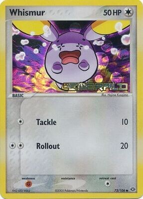 Whismur - 73/106 - Common Reverse Holo
Ex Emerald Reverse Holo Singles