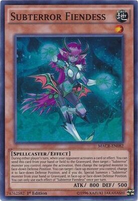 Subterror Fiendess - MACR-EN082 - Super Rare 1st Edition
Maximum Crisis 1st Edition Singles (Espanol)