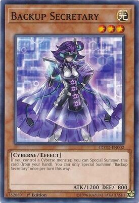 Backup Secretary - COTD-EN002 - Common 1st Edition Code of the Duelist 1st Edition Singles