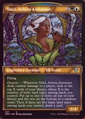 Nael, Avizoa Aeronaut 347 - Showcase Stained Glass Textured Foil Dominaria United Collector Booster Foil Singles