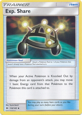 Exp. Share - 118/149 - Uncommon Sun &amp; Moon (Base Set) Singles