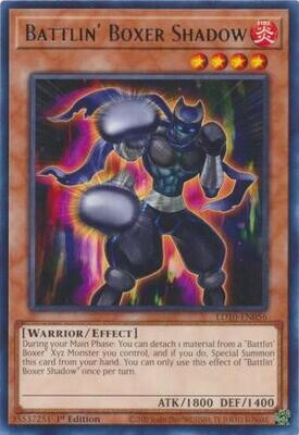 Battlin&#39; Boxer Shadow - LD10-EN056 - Rare 1st Edition Soulburning Volcano 1st Edition Singles (Espanol)