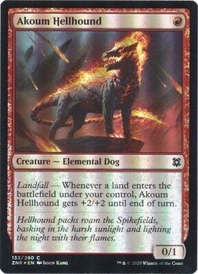 Akoum Hellhound 133/280 - Foil Zendikar Rising Foil Singles