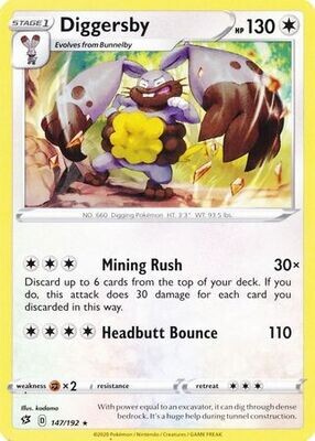 Diggersby - 147/192 - Rare Sword &amp; Shield: Rebel Clash Singles (Español)