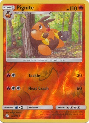 Pignite - 32/236 - Uncommon Reverse Holo
Sun &amp; Moon: Cosmic Eclipse Reverse Holo Singles