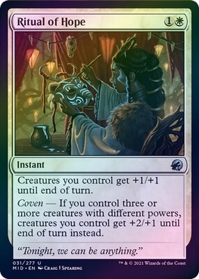 Ritual of Hope 031/277 - Foil
Innistrad: Midnight Hunt Foil Singles