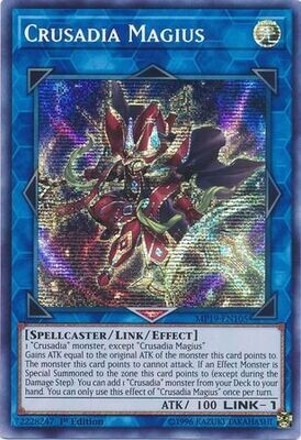 SH Crusadia Magius - MP19-EN105 - Prismatic Secret Rare 1st Edition Yu-Gi-Oh! 2019 Mega-Tins: Gold Sarcophagus Tin Mega Pack Singles