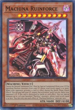 Machina Ruinforce - MP22-EN203 - Super Rare 1st Edition 2022 Mega-Tin: Pharaoh&#39;s Gods 1st Edition Singles