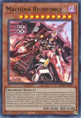 Machina Ruinforce - MP22-EN203 - Super Rare 1st Edition 2022 Mega-Tin: Pharaoh&#39;s Gods 1st Edition Singles
