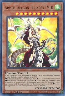 Armed Dragon Thunder LV10 - MP22-EN001 - Ultra Rare 1st Edition 2022 Mega-Tin: Pharaoh&#39;s Gods 1st Edition Singles