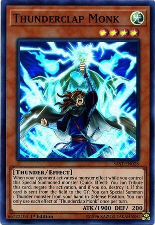 Thunderclap Monk - SAST-EN026 - Super Rare 1st Edition Savage Strike 1st Edition Singles