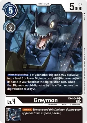 Greymon - EX4-044 - Alternative Being Booster (EX04)
Alternative Being Booster