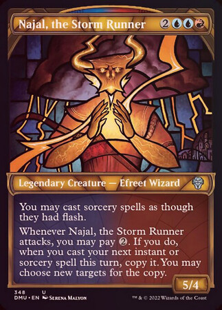 Najal, the Storm Runner 348 - Showcase Stained Glass Textured Foil
Dominaria United Collector Booster Foil Singles
