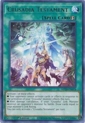 Crusadia Testament - MP20-EN078 - Rare 1st Edition 2020 Mega-Tin: Lost Memories 1st Edition Singles