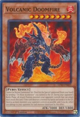 Volcanic Doomfire - LD10-EN029 - Common 1st Edition Soulburning Volcano 1st Edition Singles