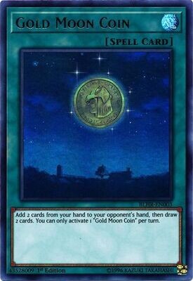 Gold Moon Coin - BLHR-EN003 - Ultra Rare 1st Edition Battles of Legend: Hero&#39;s Revenge Singles (Espanol)