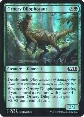 Ornery Dilophosaur 194/274 - Foil Magic 2021 (M21) Foil Singles