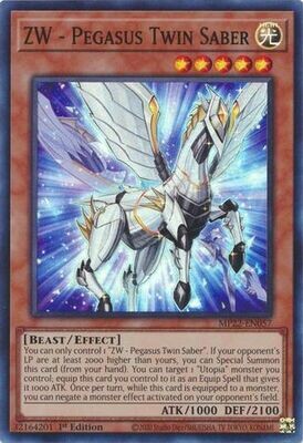 ZW - Pegasus Twin Saber - MP22-EN057 - Super Rare 1st Edition 2022 Mega-Tin: Pharaoh&#39;s Gods 1st Edition Singles (espanol)