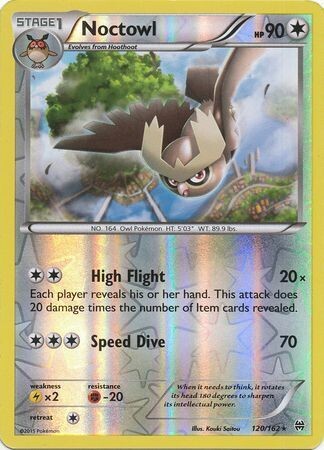 Noctowl - 120/162 - Rare Reverse Holo
XY: Breakthrough Reverse Holo Singles