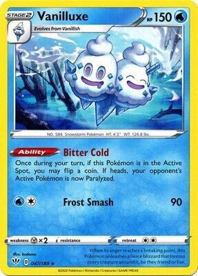 Vanilluxe - 047/189 - Rare Sword &amp; Shield: Darkness Ablaze Singles