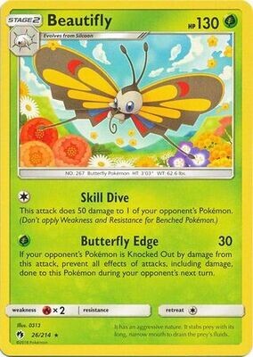 Beautifly - 26/214 - Rare
Sun &amp; Moon: Lost Thunder Singles