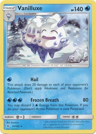 Vanilluxe - 35/145 - Rare Sun &amp; Moon: Guardians Rising Singles