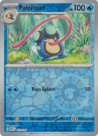 Palpitoad - 051/197 - Common Reverse Holo Obsidian Flames Reverse Holo Singles
