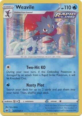 Weavile - 031/198 - Holo Rare
Sword &amp; Shield: Chilling Reign Singles