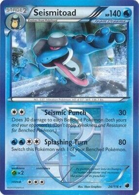 Seismitoad - 26/116 - Rare
Black &amp; White 9: Plasma Freeze Singles